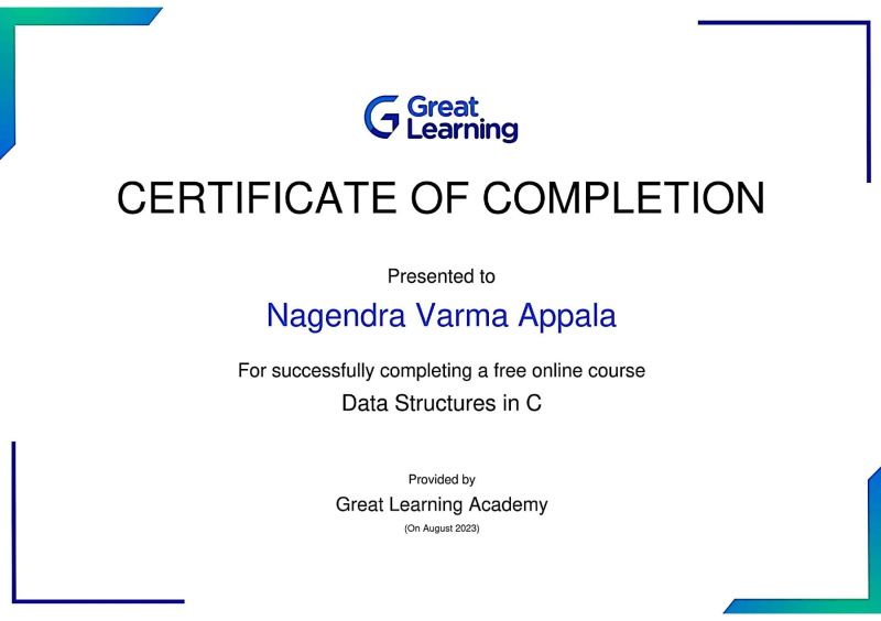 Data Structures certificate