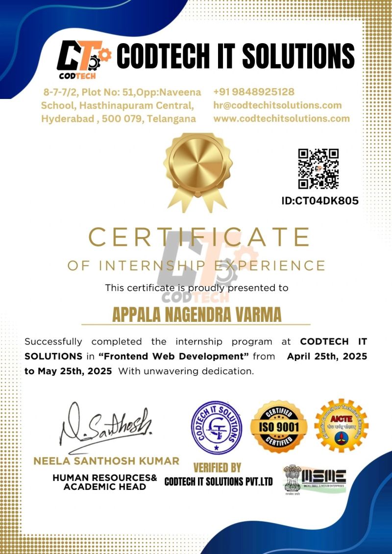Frontend Web Development certificate