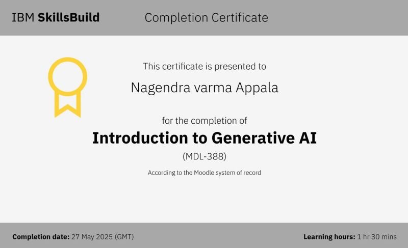 Introduction To Generative Ai certificate
